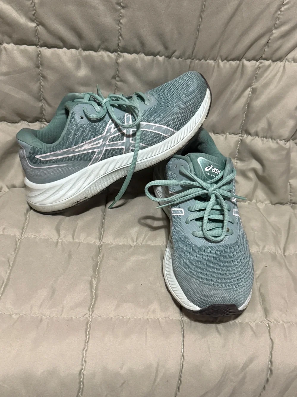 ASICS Women's Mint Teal Lace-Up Running Sneakers